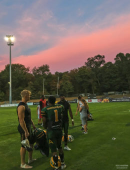 Herrlicher Sonnenuntergang nach dem Spiel